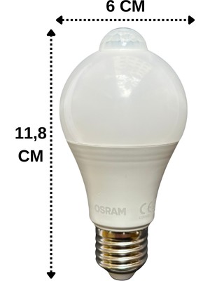 Osram 8.8W (60W) 2700K (Sarı Işık) E27 Duylu Sensörlü LED Ampul (10 Adet)