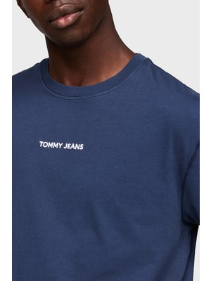 Tommy Jeans Pamuklu Regular Fit Bisiklet Yaka Logolu T Shirt Erkek T Shirt DM0DM18519 C1G