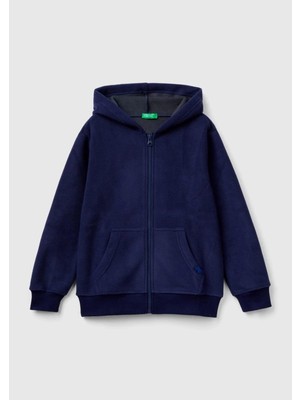 United Colors Of Benetton Erkek Çocuk Lacivert Etiket Detaylı Sweatshirt