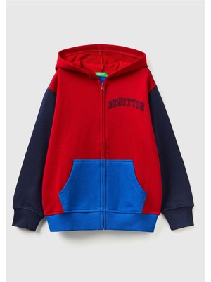 United Colors Of Benetton Erkek Çocuk Mix Slogan Baskılı Sweatshirt Kırmızı Mix