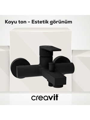 Creavit Sharp Banyo Armatürü Mat Siyah