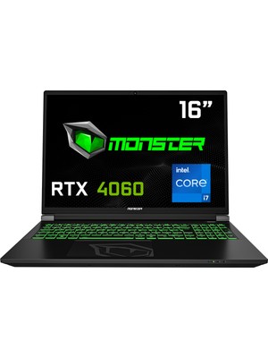 Monster  Tulpar T6 V3.1.5 Intel Core I7 13700HX 32 GB Ram 1 Tb SSD 8 GB  Rtx 4060 Windows 11 Home 16" Fhd 165 Hz Oyun Bilgisayarı