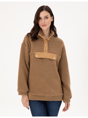 Pierre Cardin Kadın Camel Oversize Sweatshirt 50290990-VR015