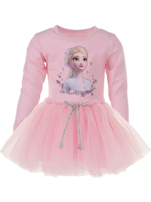 Elsa Baskılı Uzun Kol Body ve Kabarık Tütü Etek Ikili Takım