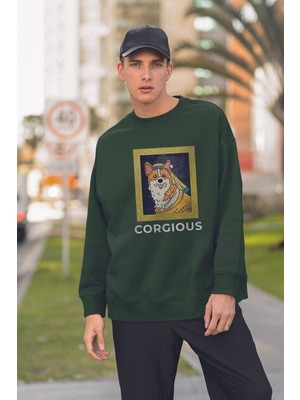 Unısex Tarz Corgıous Baskılı Oversize Sweatshirt 22825