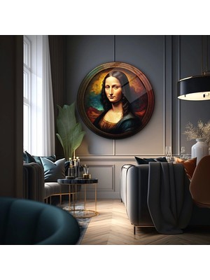 Marsilyan Teknoo- Monalisa Sanatsal Yuvarlak Cam Tablo