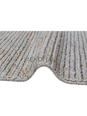 Eko Halı Fine Koleksiyonu Jüt ile Üretilen El Dokuma Sisal Kilim Slate Natural