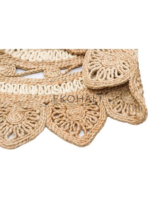 Eko Halı Solo Koleksiyonu Jüt ile Üretilen El Dokuma Sisal Kilim CA-105 Natural White Xw