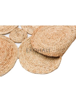 Eko Halı Solo Koleksiyonu Jüt ile Üretilen El Dokuma Sisal Kilim CA-104 Natural Xw