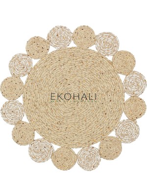 Eko Halı Patna Koleksiyonu Jüt Örgü Halı Ptn 03 Natural White