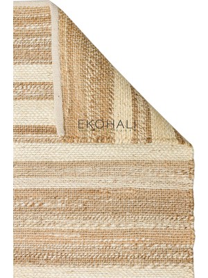 Eko Halı Echo Koleksiyonu Jüt ile Üretilen El Dokuma Sisal Kilim Natural ECH11