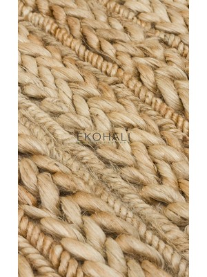 Eko Halı Choti Koleksiyonu Jüt ile Üretilen El Dokuma Sisal Kilim Natural