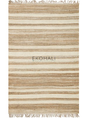 Eko Halı Echo Koleksiyonu Jüt ile Üretilen El Dokuma Sisal Kilim Natural ECH11