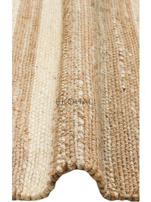 Eko Halı Echo Koleksiyonu Jüt ile Üretilen El Dokuma Sisal Kilim Natural ECH11