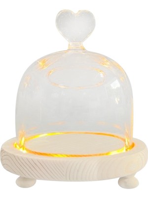 Salmoph Temizle Cam Cloche Dome Sevgililer Günü Düğün Icı Geçirmez Çan Kavanoz 10X8 cm (Yurt Dışından)