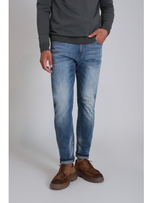 Lufian Axel Smart Jean Erkek Pantolon Slim Fit Mavi