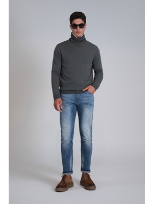 Lufian Axel Smart Jean Erkek Pantolon Slim Fit Mavi