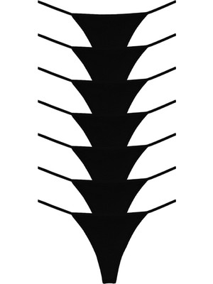 Dominant Kadın Siyah Pamuklu Tanga 7'li Paket 29775-603