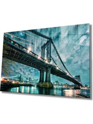 Marsilyan Teknoo- Şehir Manzaralı Cam Tablo, Ev ve Ofis Duvar Dekoru  Büyük Tablo Dayanıklı Cam