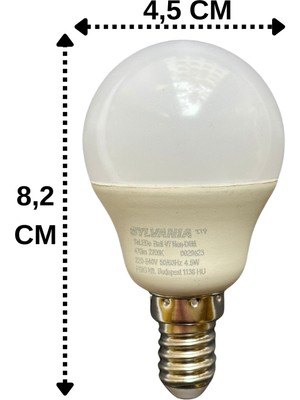 Sylvania 4.5W (40W) 2700K (Sarı Işık) E14 Duylu LED Top Ampul