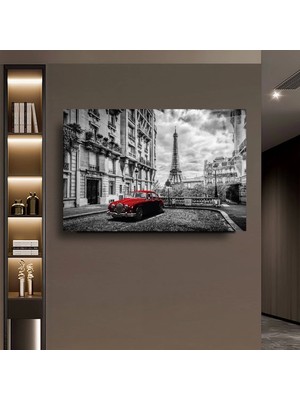 Marsilyan Teknoo- Eyfel Kulesi ve Klasik Araba Cam Tablo