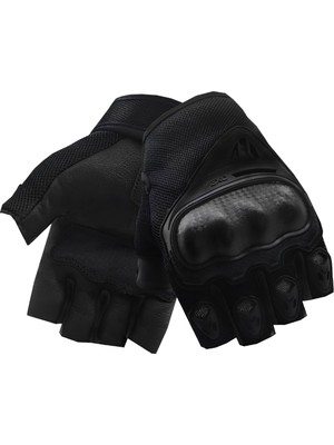 Vexo Santa 2 Yarım Eldiven Siyah XL Yarım Parmak Özelliği ile Motorsiklet Kullanımı İçin Uygun