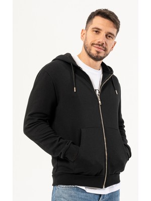 %100 Pamuk Premium Quality / Üstün Kalite Fermuarlı Kapüşonlu Sweatshirt