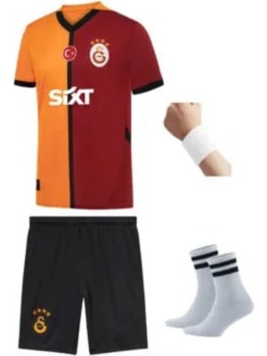 Yenteks Galatasaray Sarı-Kırmızı Parçalı Yeni Sezon  Çocuk Forma Seti 4 Parça Forma+Şort+Çorap+Bileklik