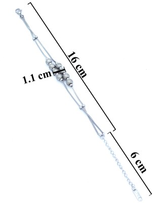 Ferizz 316L Çelik Gri Boncuklu Kadın Bileklik BLK-720