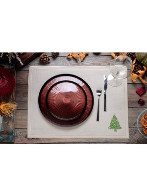 Yılbaşı Keten Amerikan Servis Takımı 6 Kişilik