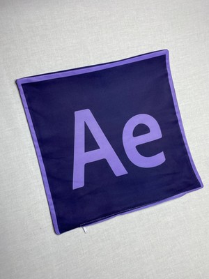 Yaya Design Co Adobe After Effects Logo Desenli Dijital Baskılı Kırlent Kılıfı ve Yastık