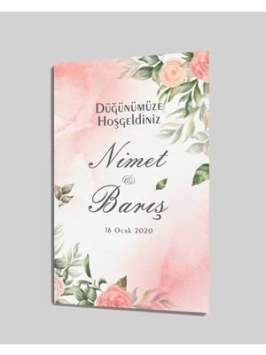 Düğün Nişan Hoşgeldiniz Cam Tablo