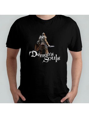 Pixxa Demon's Souls  Pamuklu Bisiklet Yaka T-Shirt Model 1