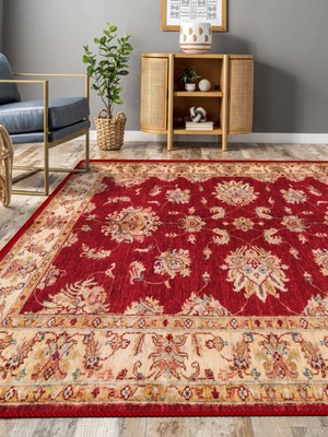 Barel Storm Vintage Desenli Halı, Pamuk Dokuma Pamuklu Taban Dekoratif Halı Kilim 34