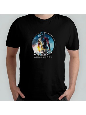 Pixxa Mass Effect Andromeda  Pamuklu Bisiklet Yaka T-Shirt Model 1