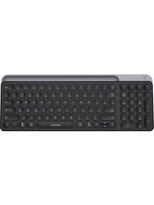 Lenyes WK106 Sessiz Tuş Tasarım Entegre Stand Bölmeli Çift Bluetooth Bağlantılı 2.4g Kablosuz Klavye