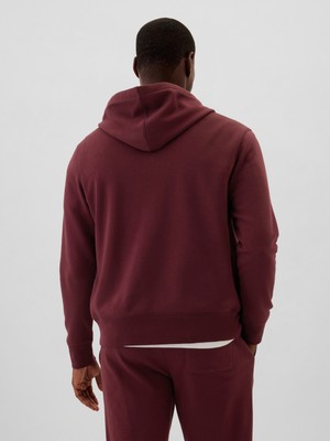 Gap Erkek Bordo  Logo Fermuarlı Fleece Sweatshirt