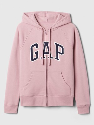 Gap Kadın Pembe  Logo Fleece Fermuarlı Sweatshirt