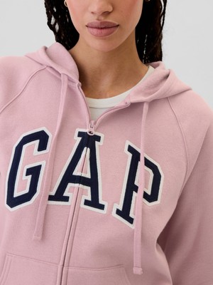 Gap Kadın Pembe  Logo Fleece Fermuarlı Sweatshirt