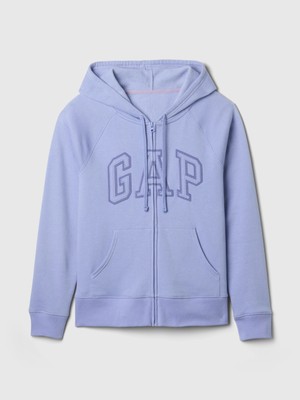 Gap Kadın Açık Mavi  Logo Fleece Fermuarlı Sweatshirt