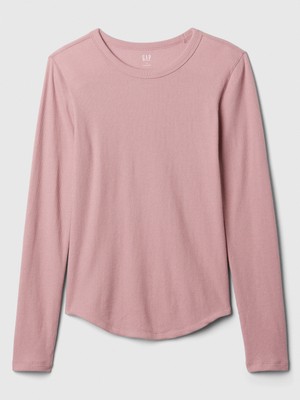 Gap Kadın Pembe Waffle Örgü T-Shirt