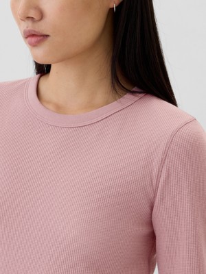 Gap Kadın Pembe Waffle Örgü T-Shirt