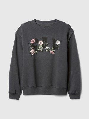 Gap Kadın Gri  Logo Bisiklet Yaka Fleece Sweatshirt