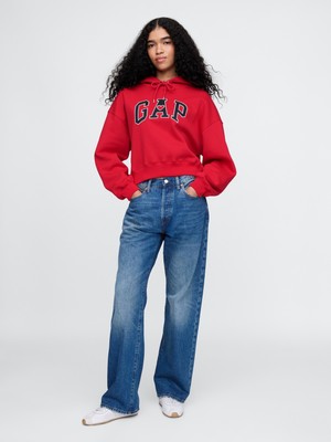 Gap Kadın Kırmızı Vintage Soft Crop Sweatshirt