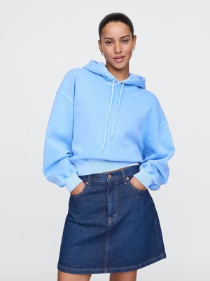 Gap Kadın Mavi Vintage Soft Crop Sweatshirt