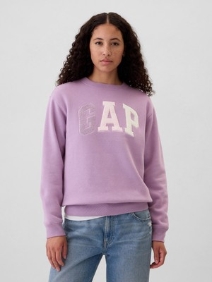 Gap Kadın Mor  Logo Bisiklet Yaka Fleece Sweatshirt