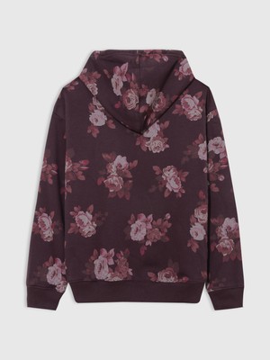 Gap Kadın Bordo  Logo Fleece Sweatshirt