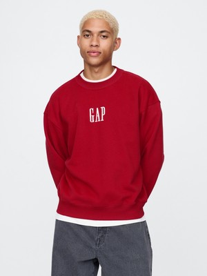 Gap Erkek Kırmızı  Logo Vintage Soft Fleece Sweatshirt