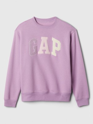 Gap Kadın Mor  Logo Bisiklet Yaka Fleece Sweatshirt