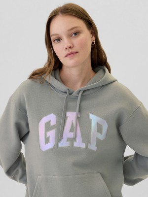 Gap Kadın Gri  Logo Fleece Sweatshirt